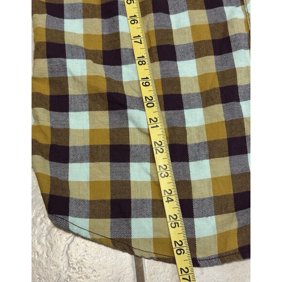 Duluth Trading Co Women Size L Button Up Plaid Flannel Shirt Western Country - Picture 10 of 11